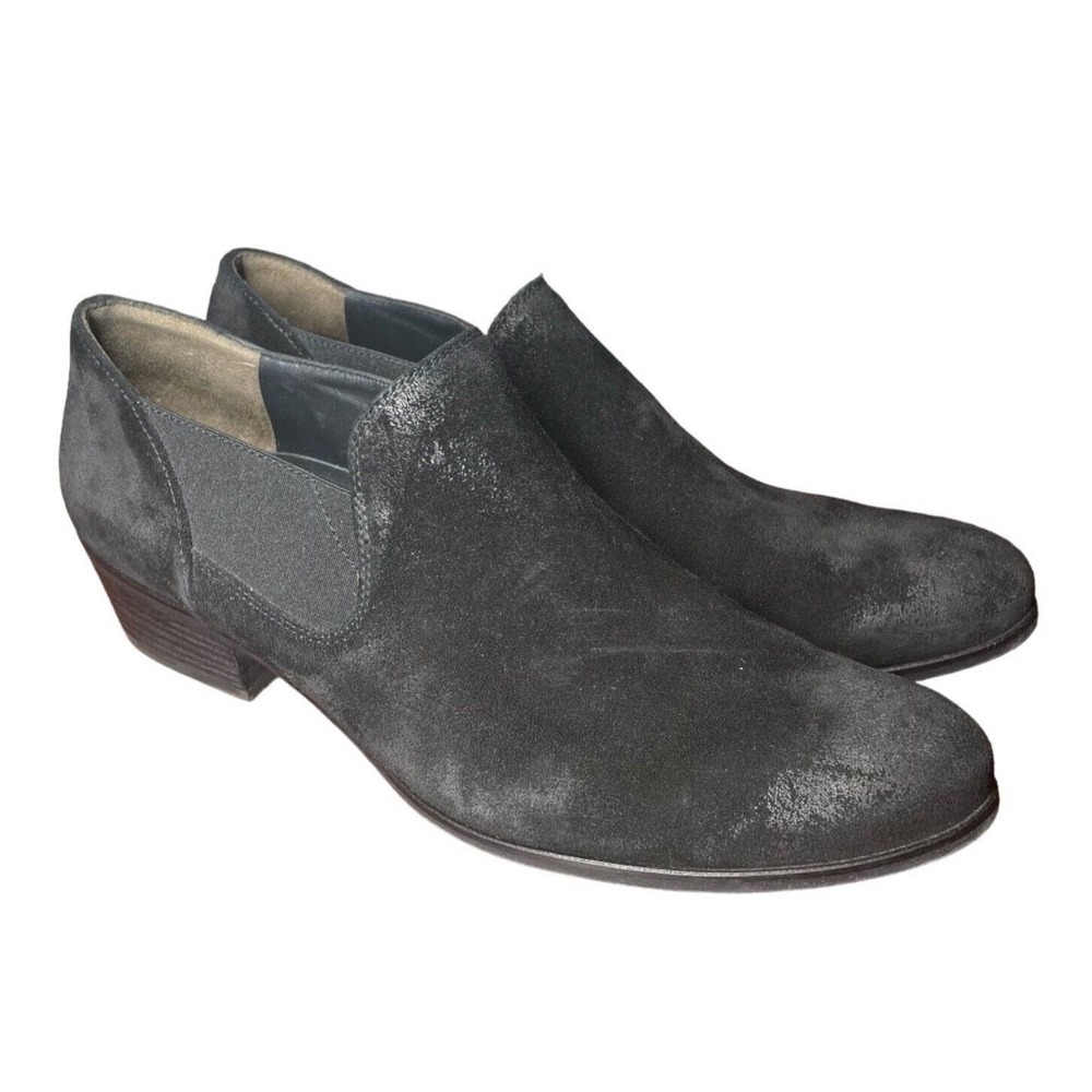 Paul Green Boots Womens UK 7 US 9.5 Suede‎ Leather Ankle Bootie Almond Toe Shoes